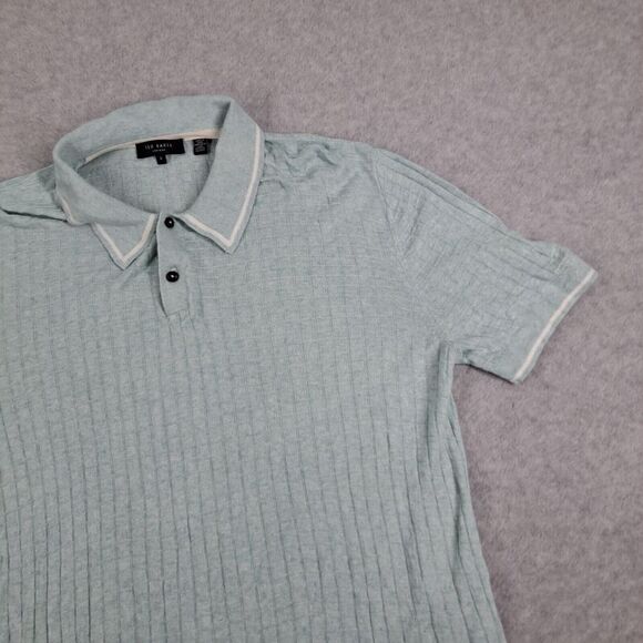 Ted Baker London Polo Shirt Womens Size 4 Viscose Linen Cotton - Picture 3 of 13